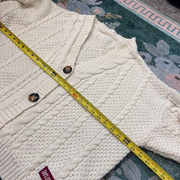 Taylor Swift Sweater M/L Large Cream Red Folklore-Era Cardigan Cable Knit Star - Picture 8 of 12